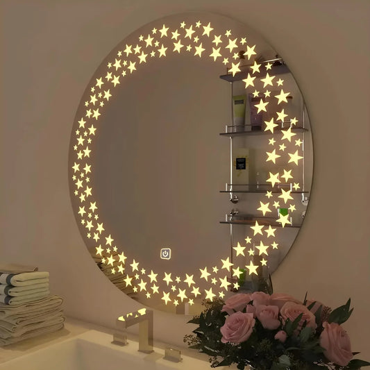 Starry Design Round LED Mirror-
ArtyCraftz.com