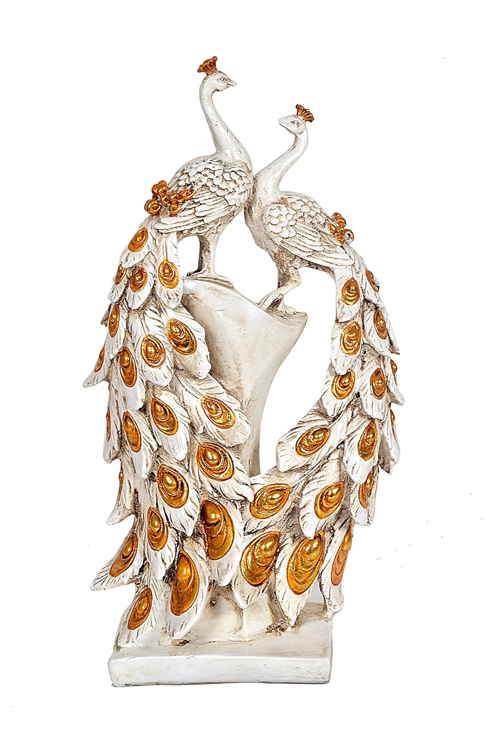 Stunning Resin White Peacock Pair Showpiece -ArtyCraftz.com