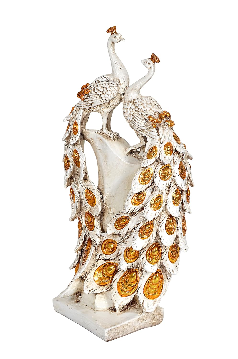 Stunning Resin White Peacock Pair Showpiece -ArtyCraftz.com