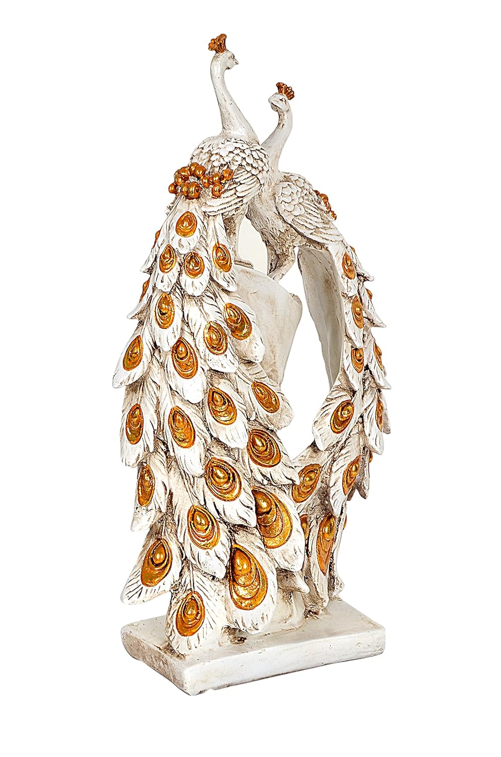 Stunning Resin White Peacock Pair Showpiece -ArtyCraftz.com