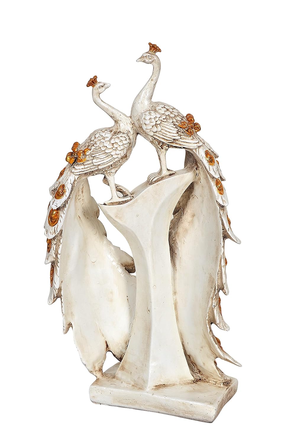 Stunning Resin White Peacock Pair Showpiece -ArtyCraftz.com