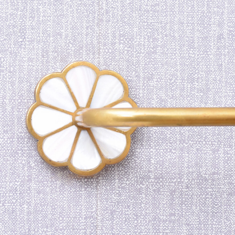 Sunflower Shaped Brass Mother of Pearl Bathroom Towel Hanger-ArtyCraftz.com