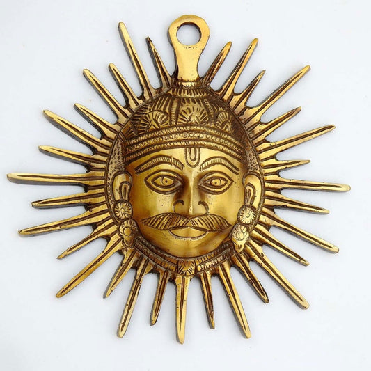 Surya Wall Hanging Made of Brass in Yellow Finish Decorative Wall Hanging - ArtyCraftz.com