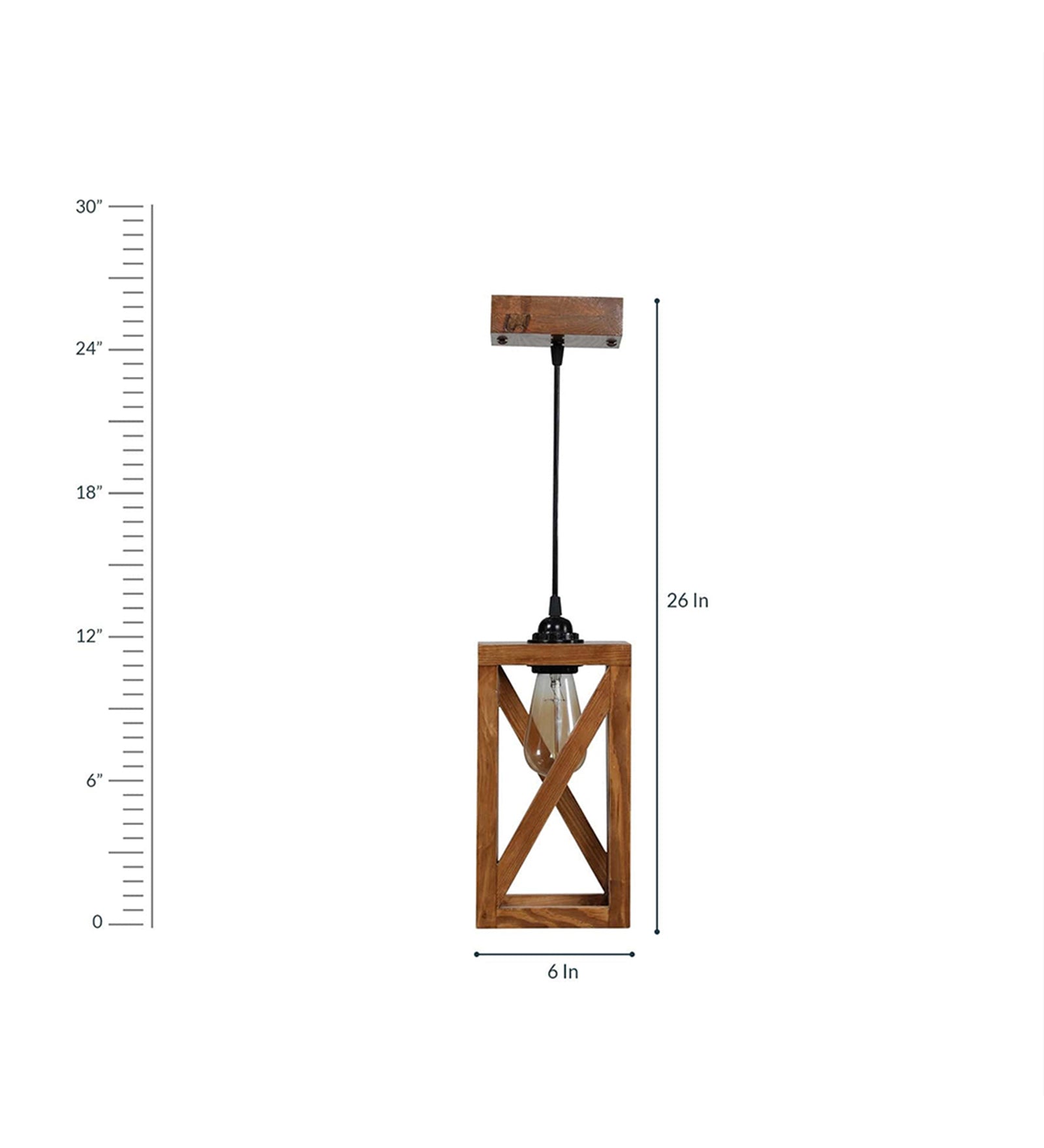 Symmetric Brown Wooden Single Hanging Lamp - ArtyCraftz.com