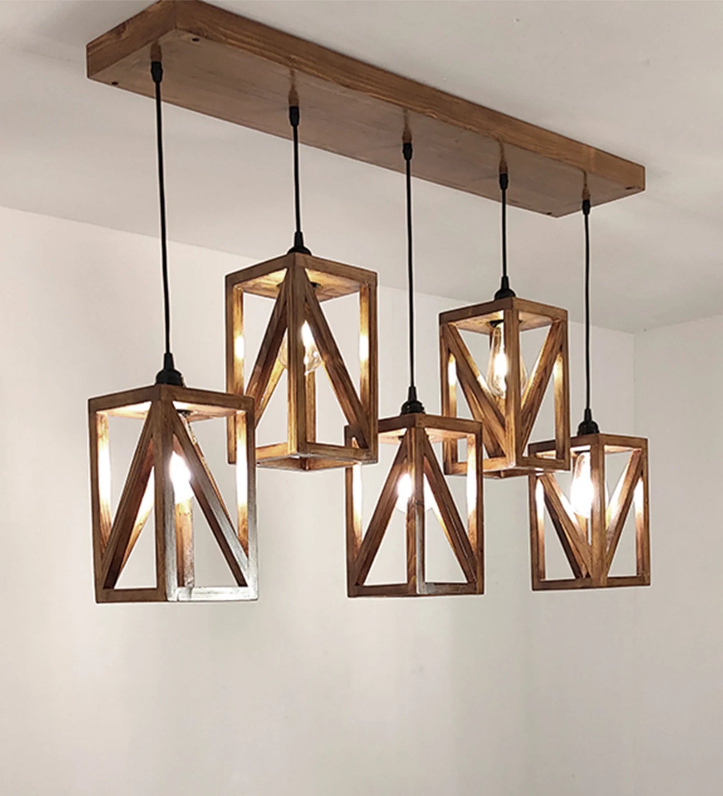 Symmetric Brown 5 Series Hanging Lamp - ArtyCraftz.com