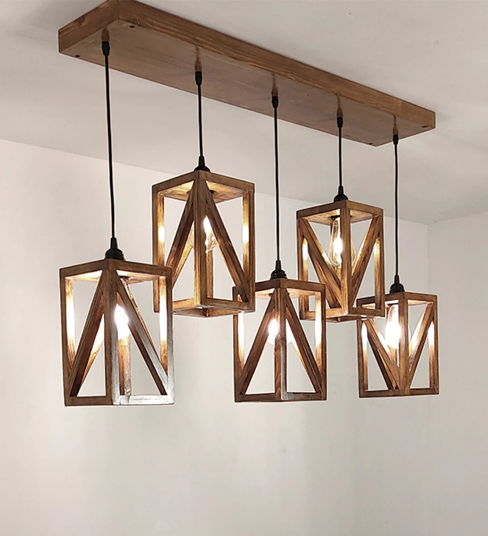 Symmetric Brown 5 Series Hanging Lamp - ArtyCraftz.com