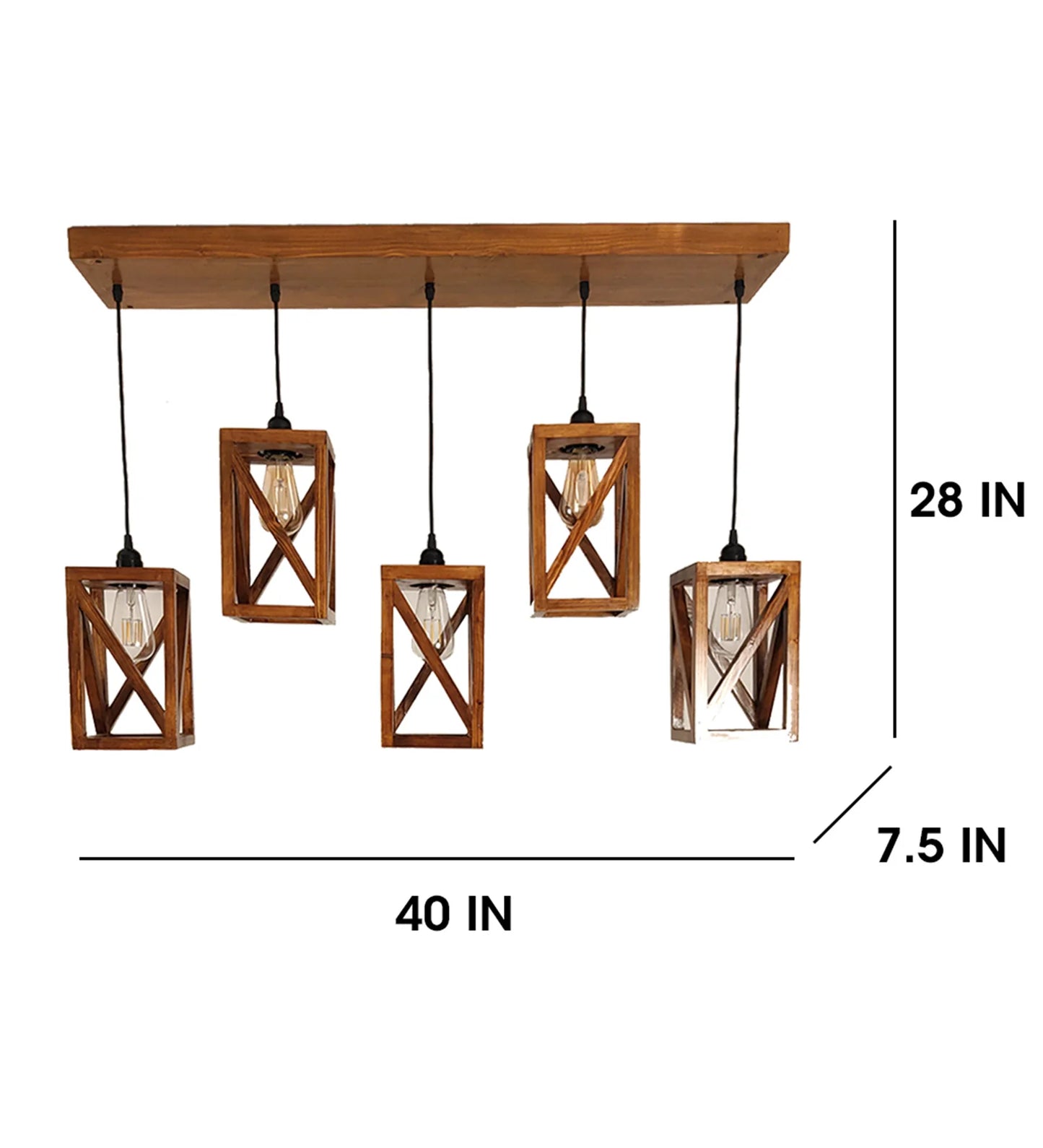 Symmetric Brown 5 Series Hanging Lamp - ArtyCraftz.com