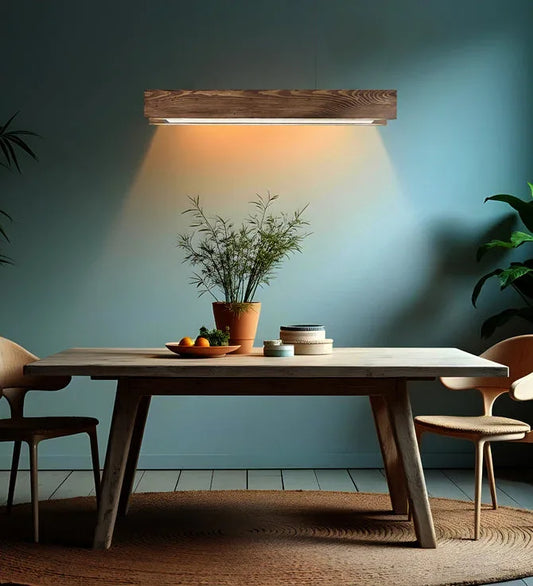 Synergy 36 Brown Wooden LED Hanging Lamp-ArtyCraftz.com