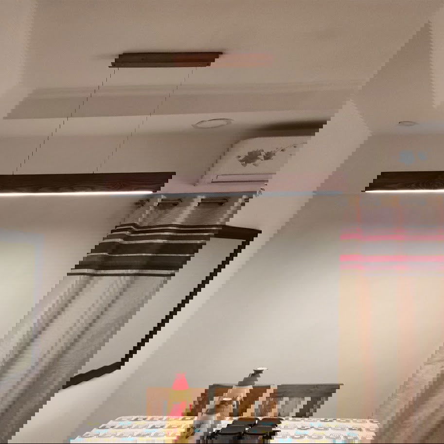 Synergy 36 Brown Wooden LED Hanging Lamp - ArtyCraftz.com