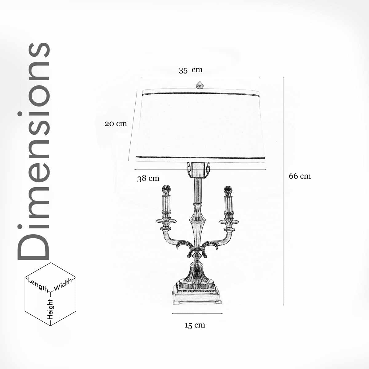Nixon Brass Table Lamp With Off White Cotton Shade-ArtyCraftz.com
