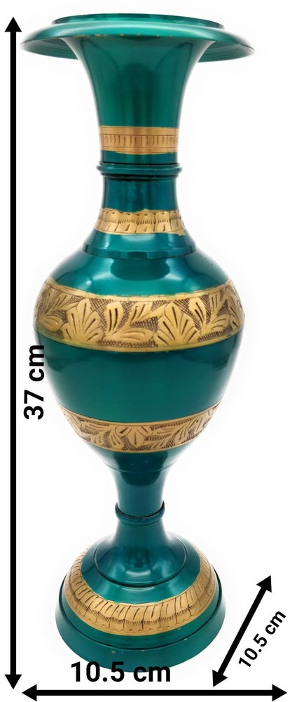 Teal Blue Brass Amphora Vase-ArtyCraftz.com