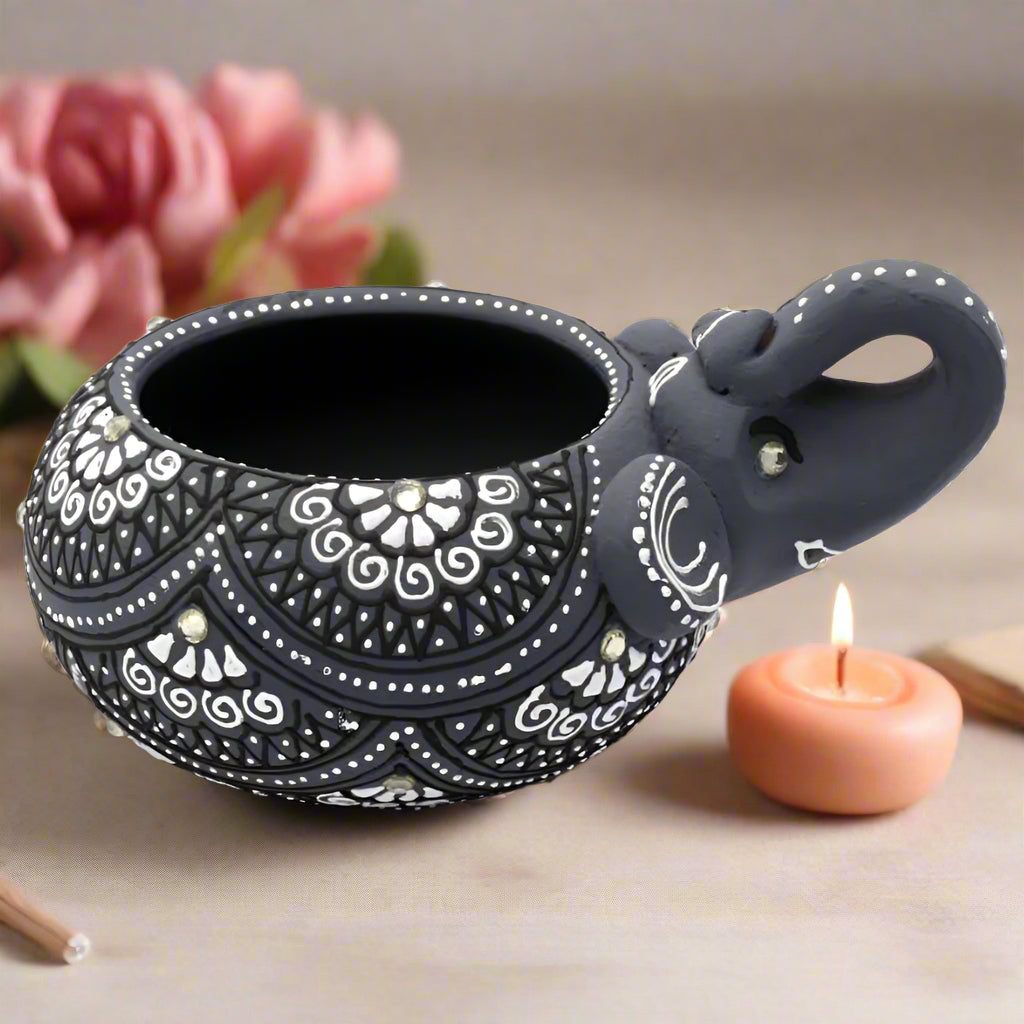Terracotta Elephant Candle Holder-ArtyCraftz.com