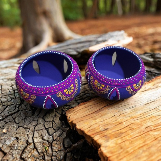 Terracotta Jali Motif Work Round Candle Holder-ArtyCraftz.com