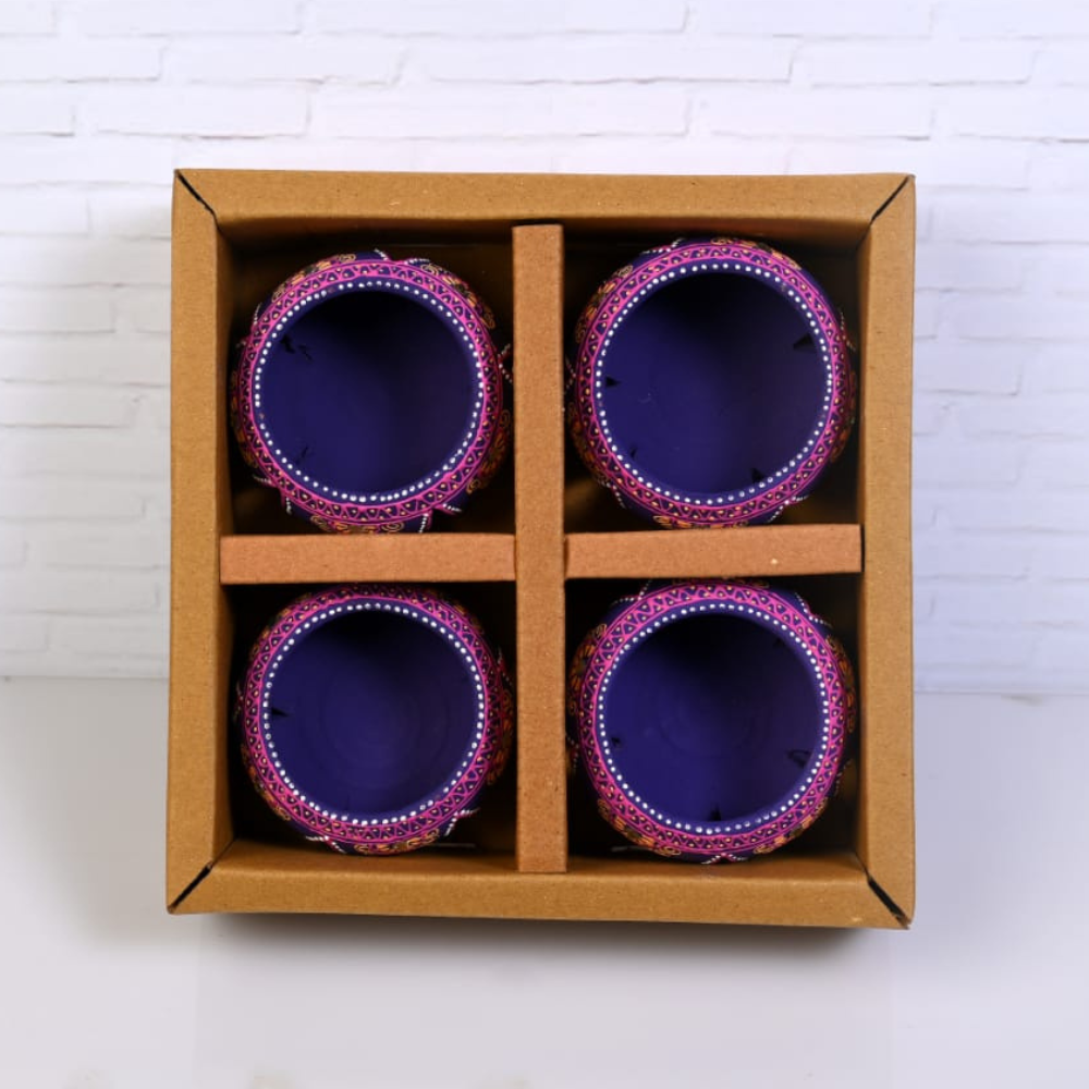 Terracotta Jali Motif Work Round Candle Holder-ArtyCraftz.com