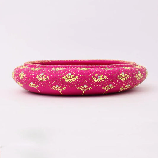 Terracotta Urli with Golden Floral Motifs-ArtyCraftz.com