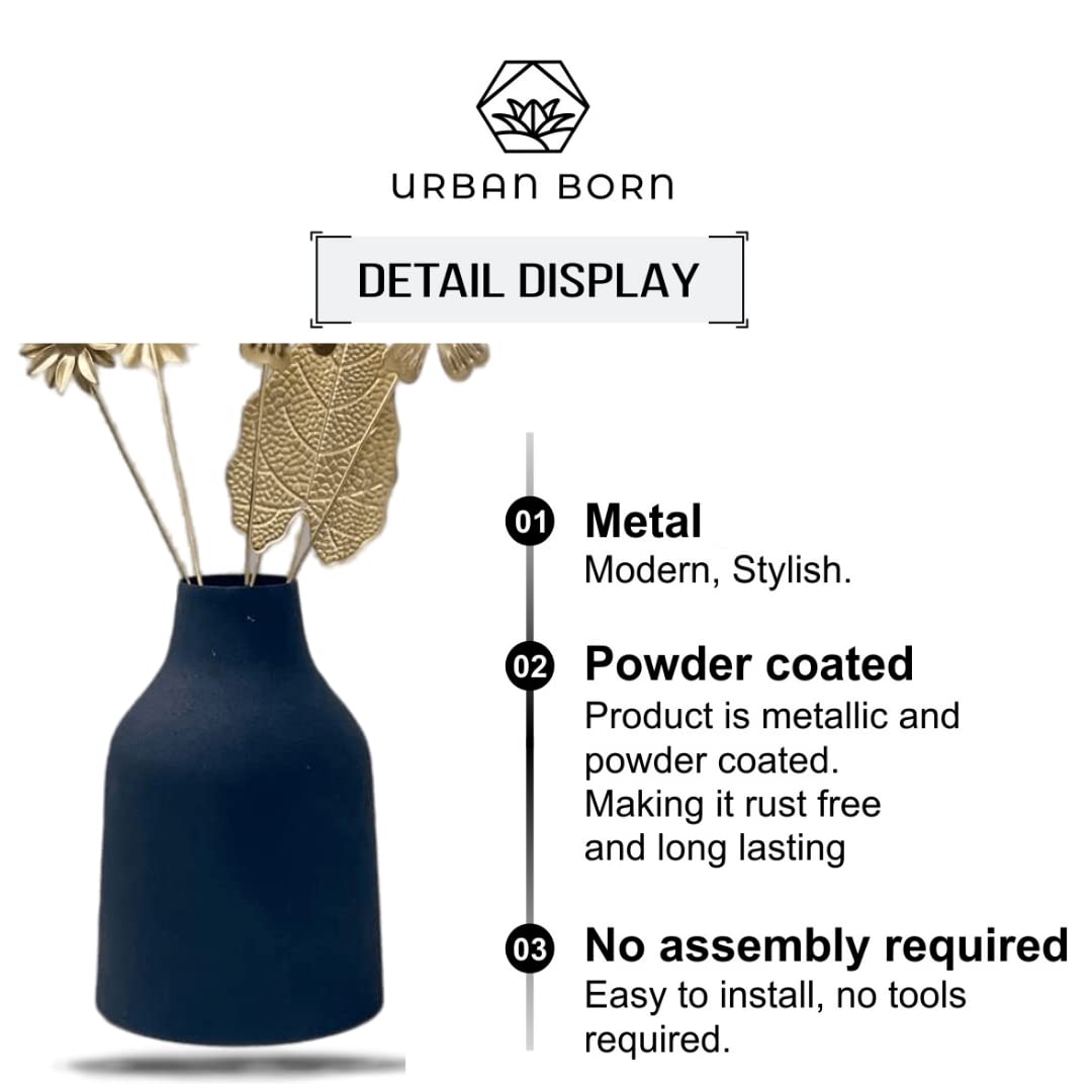 Textured Black Jar Shaped Iron Vase-ArtyCraftz.com