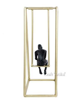 Thinker Man On Swing Statue Showpiece