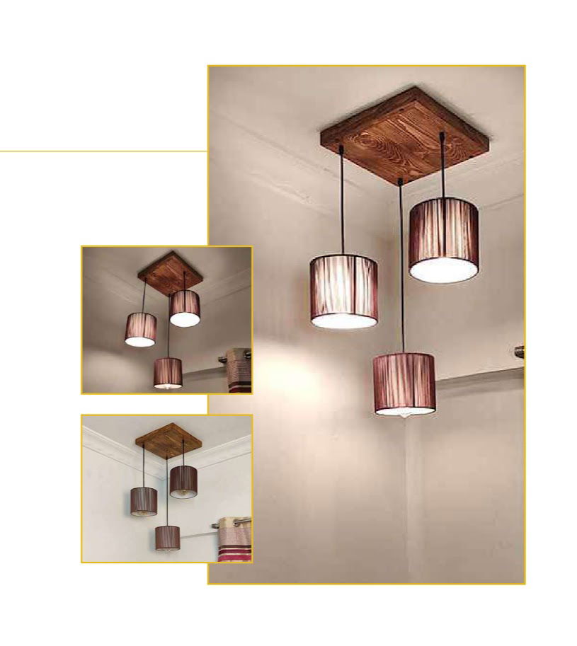 Tiga Brown Cluster Hanging Lamp - ArtyCraftz.com