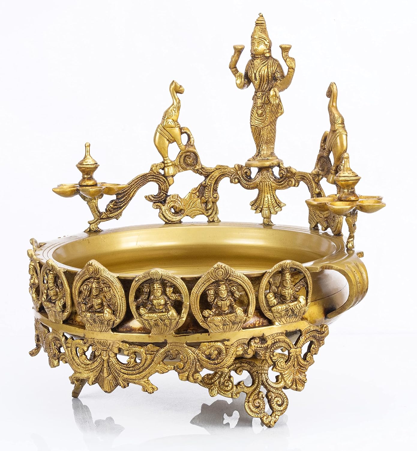 Traditional Brass Ashta Lakshmi Urli for Home Entrance & Festive Decor-ArtyCraftz.com