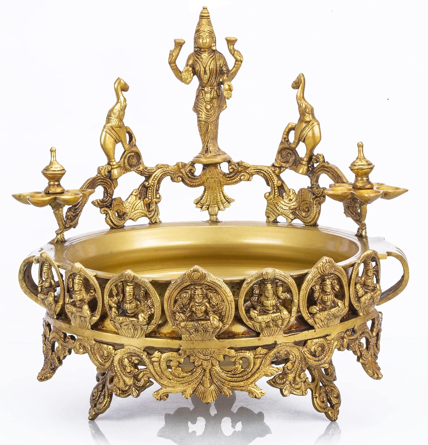 Traditional Brass Ashta Lakshmi Urli for Home Entrance & Festive Decor-ArtyCraftz.com