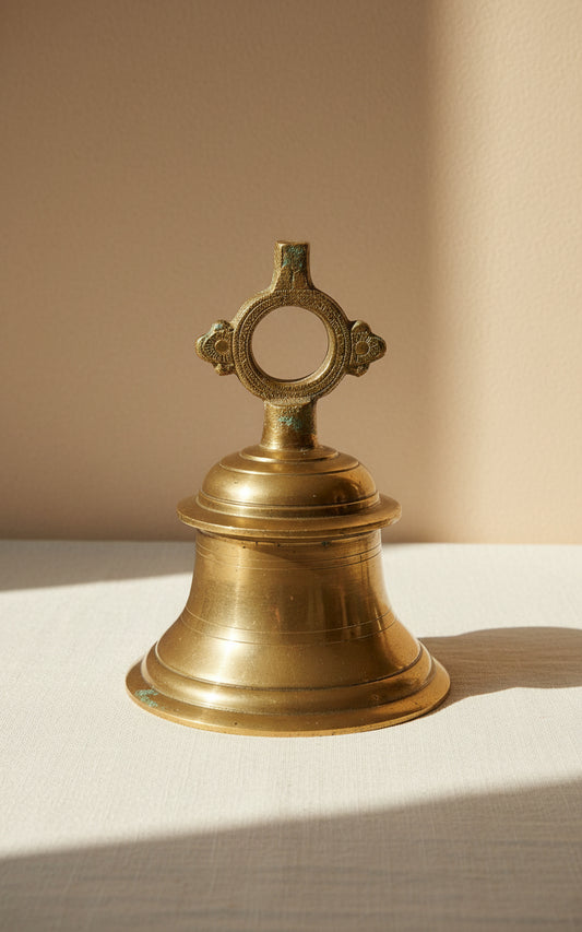 Traditional Brass Temple Bell for Pooja-ArtyCraftz.com