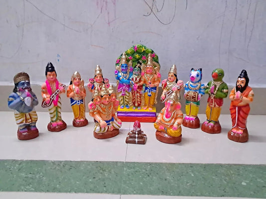 Traditional Clay Meenakshi Kalyanam Set-ArtyCraftz.com