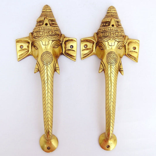 Traditional Door Handle Made of Brass Ganesha Handle (Set of 2 Pieces) - ArtyCraftz.com