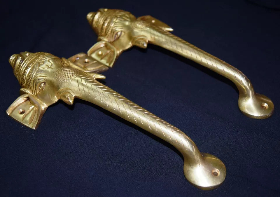 Brass Ganesha Handle (Set of 2 Pieces)