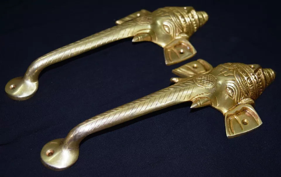 Door Handle Made of Brass Ganesha Handles