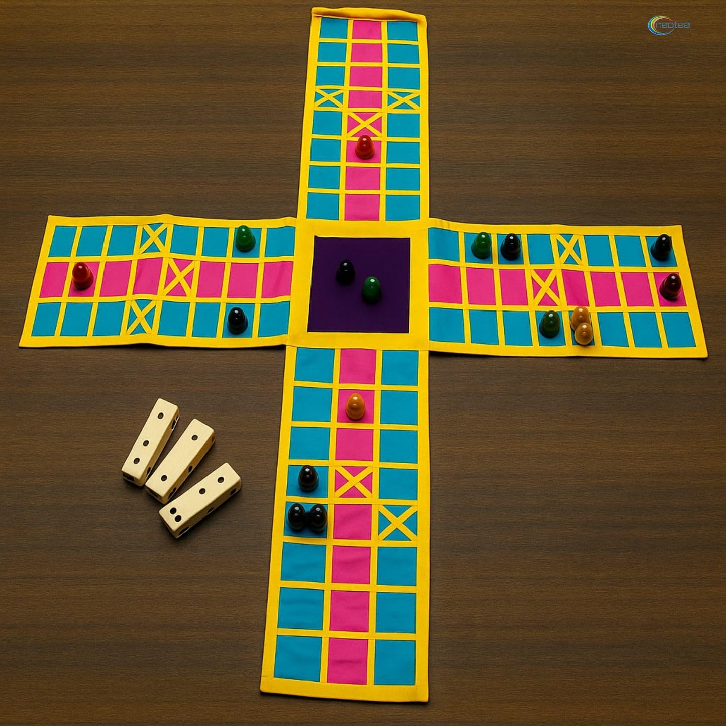 Traditional Fabric Ludo Game Set-ArtyCraftz.com