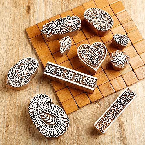 Traditional Indian Hand Carved Wooden Printing Block-ArtyCraftz.com