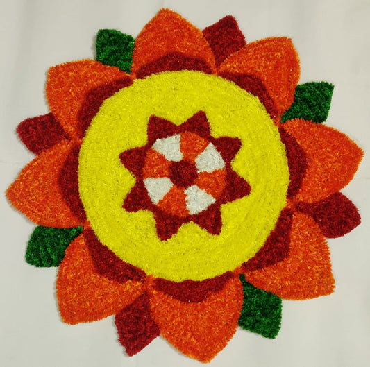 Traditional Modern Rangoli Door Mat for Home,Temple,Living Room,Door Entrance 3 Feet - ArtyCraftz.com