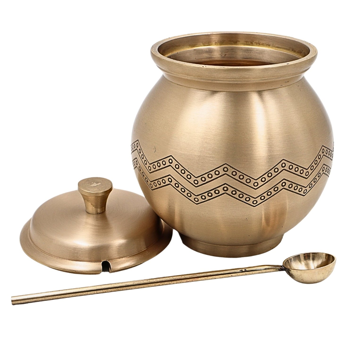 Traditional Peetal Ghee Oil Container 1 Liter -ArtyCraftz.com