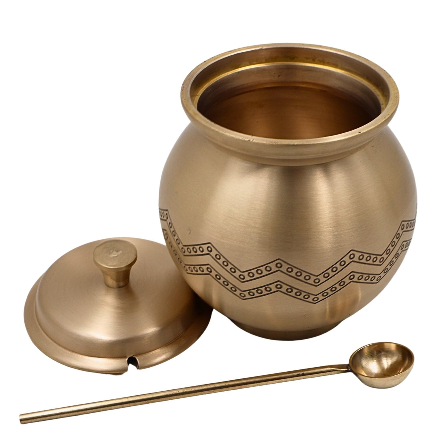 Traditional Peetal Ghee Oil Container 1 Liter -ArtyCraftz.com