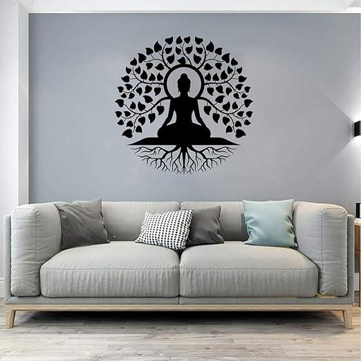 Buddha Meditating under Tree Laser Cut Wall Art =ArtyCraftz.com