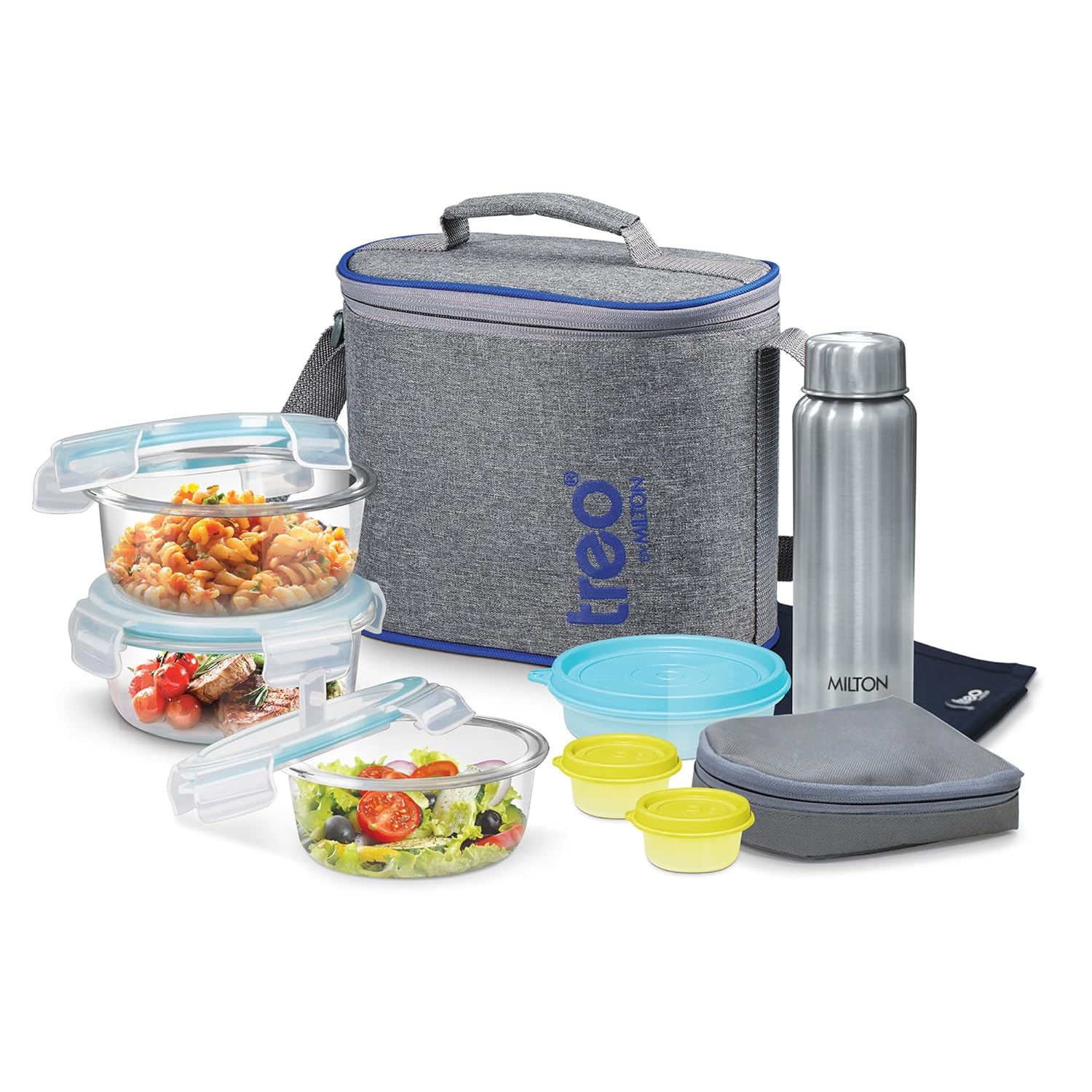 Treo All Fresh Glass Tiffin Set – 8-Piece Stackable Lunch Box-ArtyCraftz.com