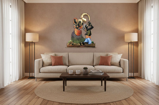 Tribal Musician Metal Wall Art Iron Wall Hanging-ArtyCraftz.com