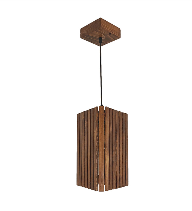 Trika Brown Wooden Single Hanging Lamp-ArtyCraftz.com