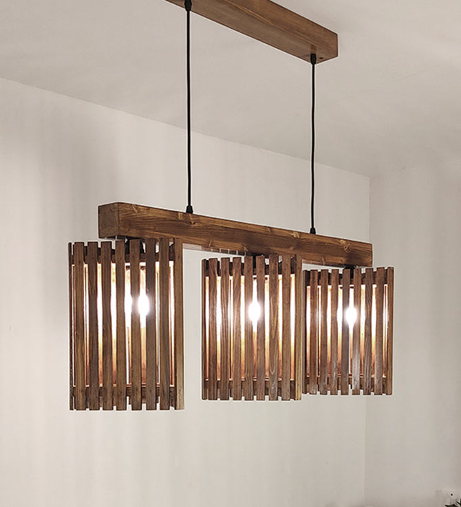 Trikona Brown 3 Series Hanging Lamp-ArtyCraftz.com
