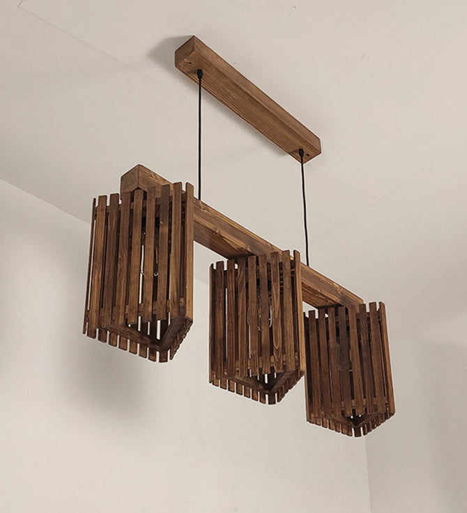 Trikona Brown 3 Series Hanging Lamp-ArtyCraftz.com