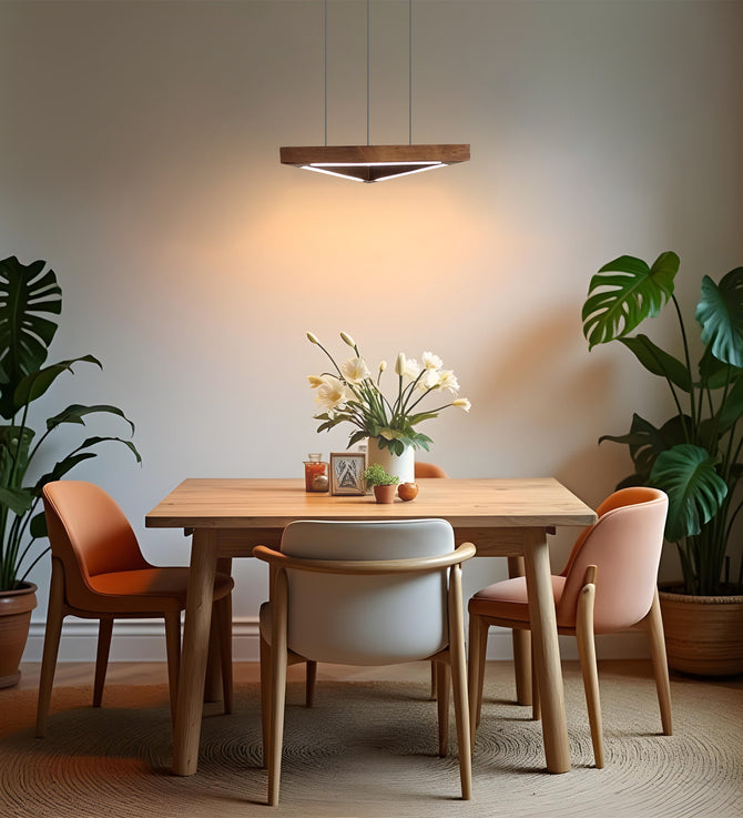 Trine Triangular Brown LED Hanging Lamp-ArtyCraftz.com