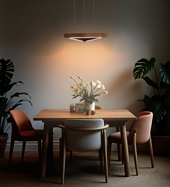 Trine Triangular Brown LED Hanging Lamp-ArtyCraftz.com