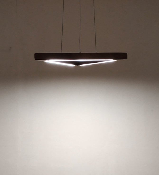 Trine Triangular Brown LED Hanging Lamp-ArtyCraftz.com