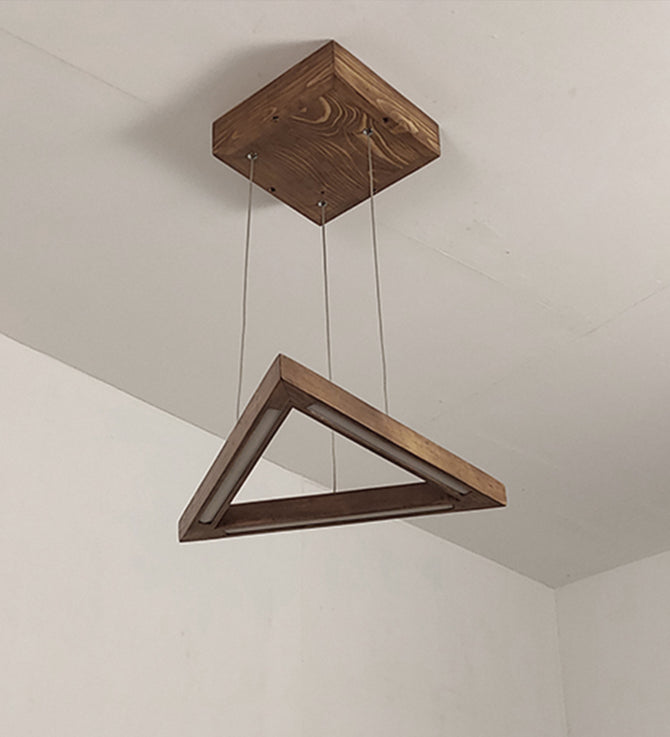 Trine Triangular Brown LED Hanging Lamp-ArtyCraftz.com
