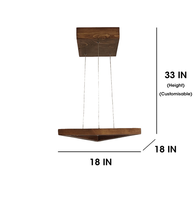 Trine Triangular Brown LED Hanging Lamp-ArtyCraftz.com