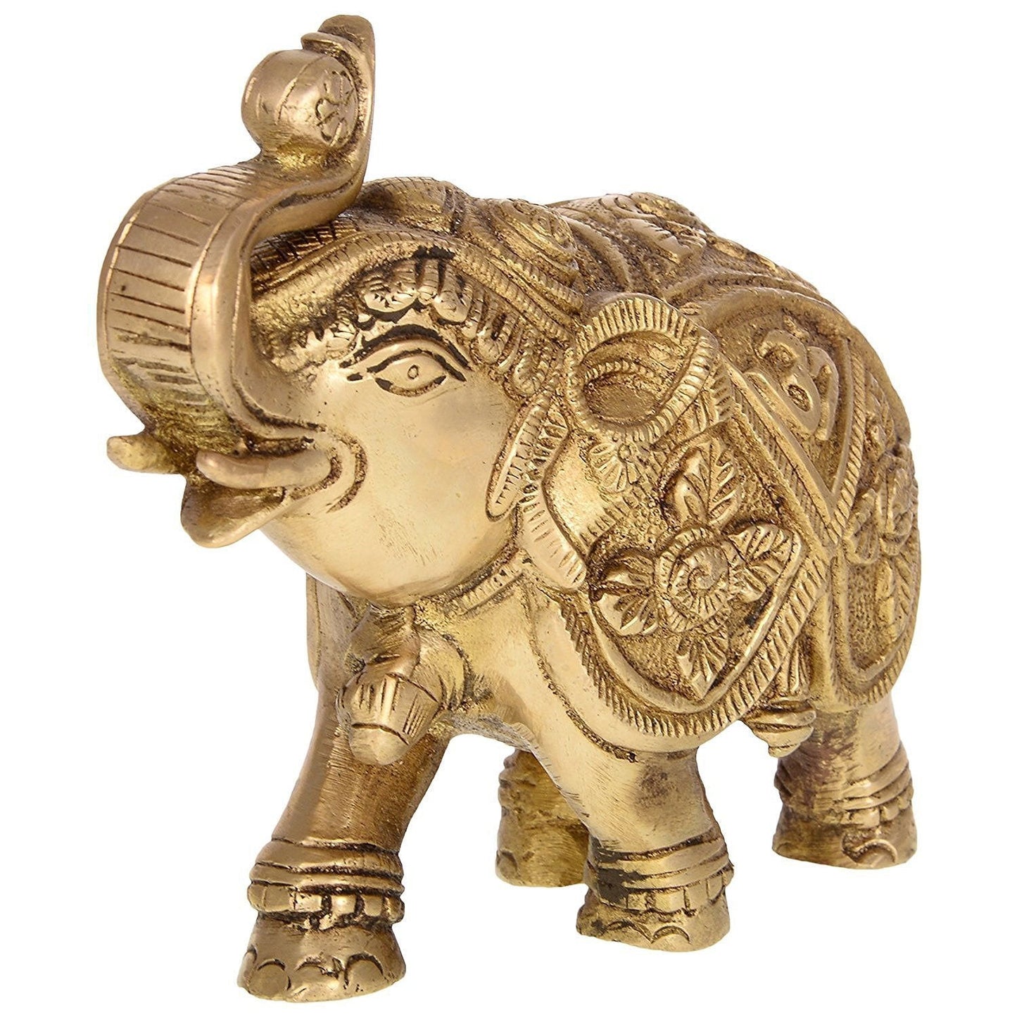 Trunk Elephant Brass Carving Showpiece- ArtyCraftz.com