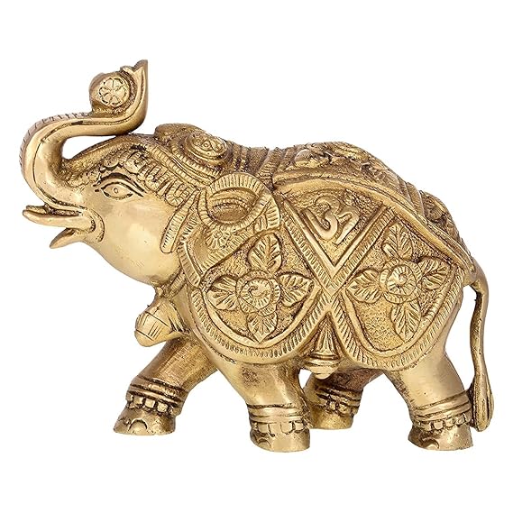 Trunk Elephant Brass Carving Showpiece- ArtyCraftz.com