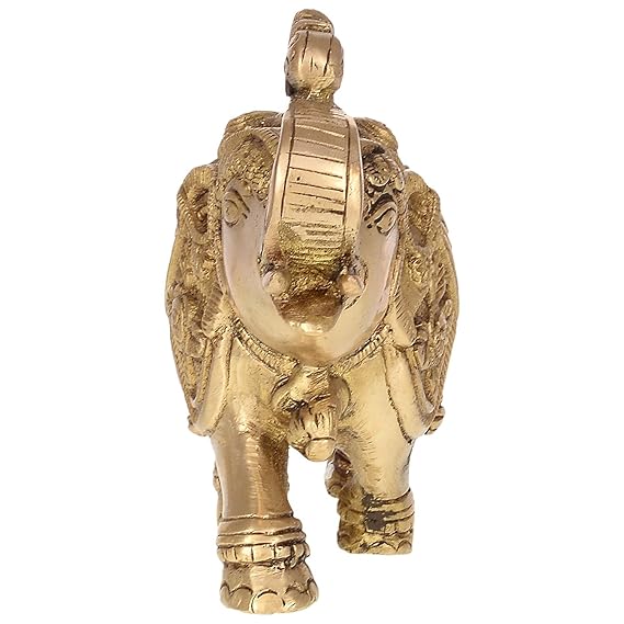 Trunk Elephant Brass Carving Showpiece- ArtyCraftz.com