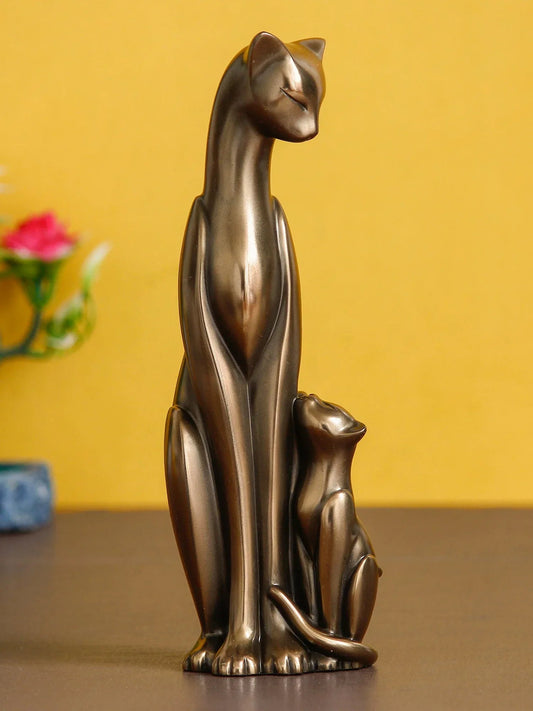 Resin Cat Family Idols, Standard, Multicolour, 1 Piece