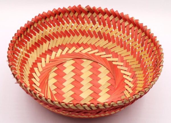 Handcrafted Bamboo Red Colour Baskets